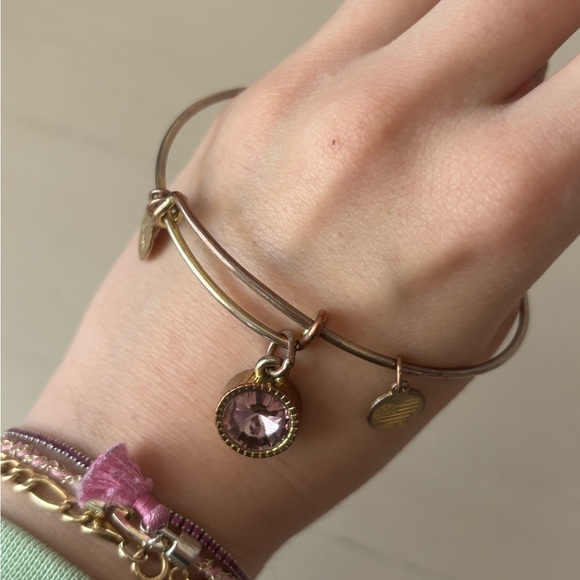 Alex and Ani October Birthstone Charm Bangle, rose - Picture 4 of 5